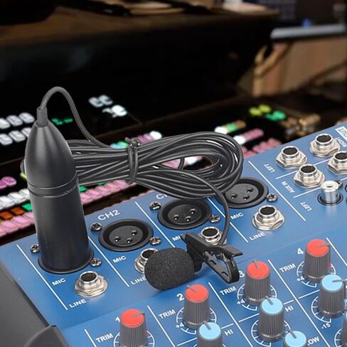 9.84ft 3 Pin XLR Lapel Lavalier Microphone 48V Phantom Power Omni Directional Noise Reduction Aluminum Alloy Mic for Recording Interview in Saudi Arabia