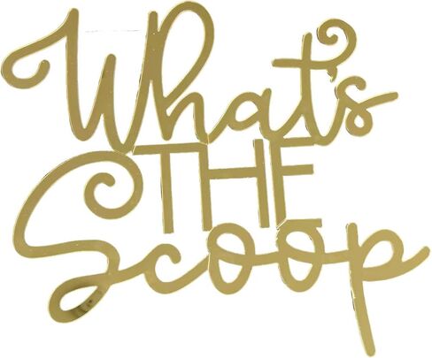 What's The Scoop Sign for Backdrop,Acrylic Gold Summer Baby Shower Party Decor for Ice Cream Gender Reveal Party Decorations for Balloons Arch Backdrop in Kuwait