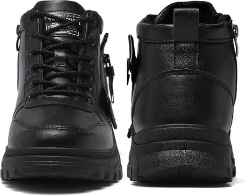 Women's Ankle Boots Lace Up Outdoor Booties Black, US 8.5 | Side Zipper Walking Shoes Anti-Slip Sneakers Wide Feet Short Boots Flat Fashion Combat Booties Women Comfortable Hiking Shoe in Kuwait