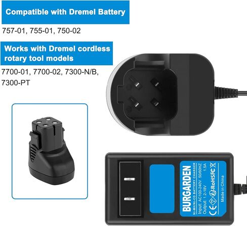 4.8V-7.2V Charger Compatible with Dremel 755-01 757-01 5000 | 755-01 750-02 7700-01 7700-02 7300 Ni-MH Pod Style Battery (Not Fit for 757 Battery) in Kuwait