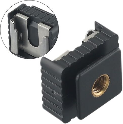 Hot Shoe to 1/4 Inch Mount Adapter, Metal Cold Shoe Converter for Camera for flash Speedlite 580EX II 550EX 430EX II, Compatible with Light Stand and Tripod in Saudi Arabia