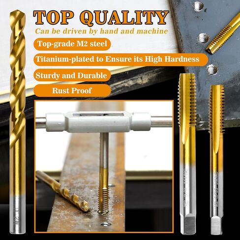 5/8"-11 UNC Tap and 17/32" Drill Bit for Metal,M2 HSS Drill and Tap Set | Combination of Drill and Tap Kit for Metal in Saudi Arabia