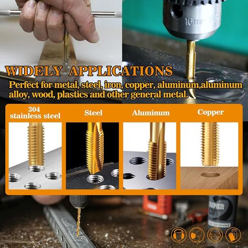M12x1.25 Tap and 10.8mm Drill Bit for Metal,M2 HSS Metric Drill and Tap Set | Combination of Drill and Tap Kit for Metal in Saudi Arabia