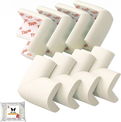 Soft Foam Corner Protectors for Baby, Bed Frame Corner Guards, Sharp Edge Desk Furniture Safety Cover Bumpers for Kids, Adhesive Pre-Taped Rubber Padding Cushion (Black, 4 Pack) in Saudi Arabia