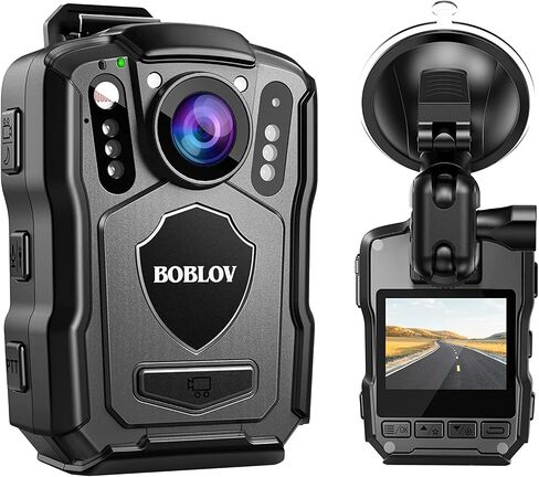 BOBLOV M5 2K GPS Body Camera, 4200mAh for 12 Hours, IP67 Waterproof, 256GB | Police Body Cam, audio/video capture, night vision, 2M anti-drop and use for law enforcement, driving and security in Kuwait