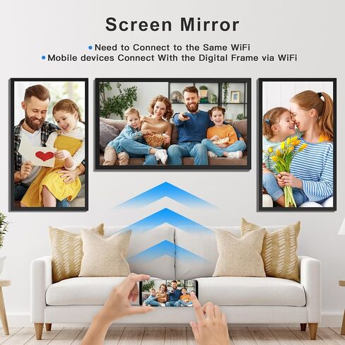21.5 inch Large Digital Picture Frame Digital Photo Frame WiFi - 64GB, IPS FHD, Auto Rotate, Load Photos Videos from Phone via App Email, Free Cloud, Wall Mounted, Gift for Family, No Touchscreen in Kuwait
