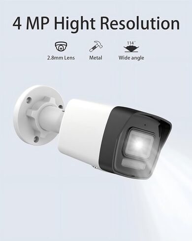 DS-2CD1043G2-LIUF HIKVIS0N_4MP IP Bullet PoE Camera, Smart Hybrid Light, Human/Vehicle Detection, Built-in Microphone, Support 512GB SD Card, 2.8mm Lens, Internation English Version in Kuwait