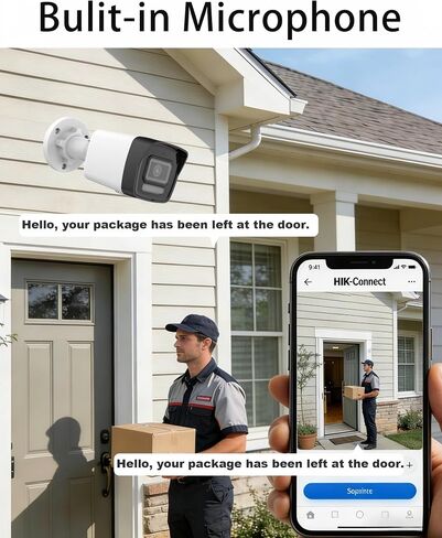 DS-2CD1043G2-LIUF HIKVIS0N_4MP IP Bullet PoE Camera, Smart Hybrid Light, Human/Vehicle Detection, Built-in Microphone, Support 512GB SD Card, 2.8mm Lens, Internation English Version in Kuwait