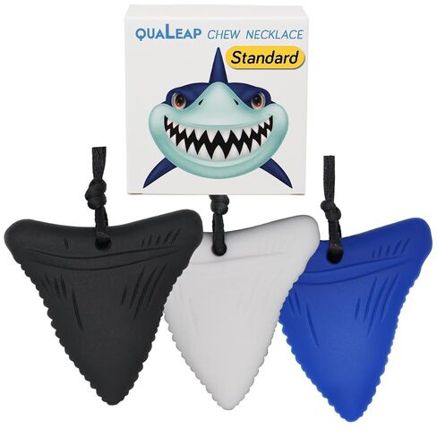 Xtra Tough (XT) Shark Tooth Chew Necklace for Kids - Chewing Necklace Teether Necklace Chew Toys Teething Toys - Designed for Chewing, Autism Sensory Teether Toy (Toughest - Aggressive Chewer) in Saudi Arabia
