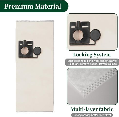 Fanshuge 452970 Vacuum Bags Compatible with Festool CT 22 Dust Extractor | Reinforced Tear-Resistant Replacement Vacuum Filter Bags，Multi-layer filtration 6Pack in Kuwait