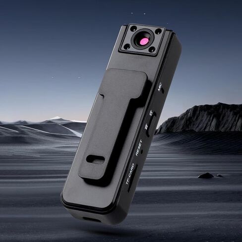 Body Camera, 1080P 180° Rotatable Lens, Infrared Night Vision, 5H Continuous Recording, One Button Operation, 3.35 Inch Mini Wearable Camera for Outdoor Sports Night Running Vlogging in Kuwait