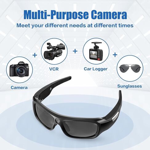 FlyGift 4K 2160P FHD Sports & Action Video Camera, Camera Sunglasses for for Outdoor Sports in Saudi Arabia
