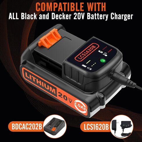 20V MAX Replacement for Black and Decker 20V Lithium Battery,Compatible with All Power 20V Black and Decker Power+ Tools in Kuwait