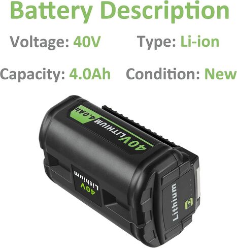 بطارية بديلة عالية السعة 4.0 أمبير في الساعة لبطارية Ryobi 40V - عمر ممتد وأداء موثوق in Kuwait