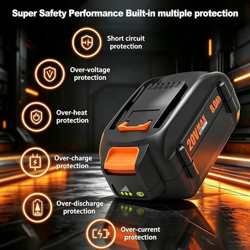 20v 8.0Ah Replacement for Worx 20v Battery WA3520 WA3525 WA3575 WA3578 in Kuwait