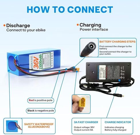 36V Universal Power Pack Battery, 15AH Battery, Suitable for 100-1500W Systems in Kuwait