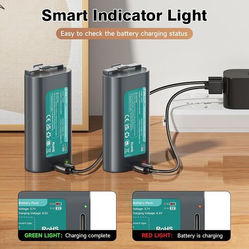 2 Pack 7200mAh Replacement Battery for MyQ Smart Garage Video Keypad,Rechargeable Batteries with LED Light for MyQ Garage Door Keypad(with USB-C Charging Cable in Kuwait