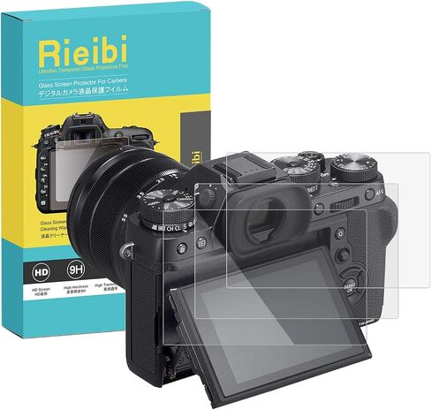 Rieibi Screen Protector for Fujifilm GFX100S II/GFX100/GFX100S/GFX50S II Camera, LCD Glass Flim+PET Top Flim 0.25mm Ultra-clear 9H Anti-Scrach - 3 Packs in Kuwait