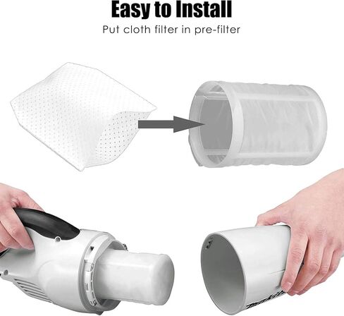 Alrens 10 Pack T-03193 Filter for Makita Vacuums with 2 Pack Pre Filter | For Makita XLC02 Series, LC01Z & BCL180W, Includes Cloth & 451208-3 Pre Filters to Help Maintain Suction Performance in Saudi Arabia