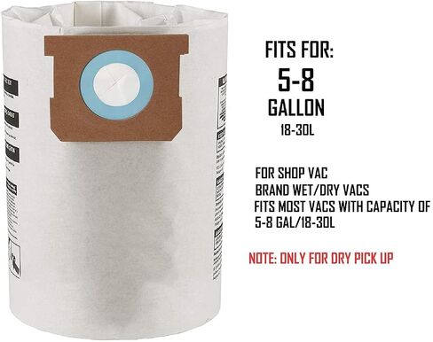 20 Pack Replacement Filter Bags 5-8 Gallon for Shop Vac Vacuum Type E - 9066100 90661 906-61, Type H 90671 9067100 9067133; VF2004, VHBS VDBS HEPA Vacuum Cleaner, White in Saudi Arabia