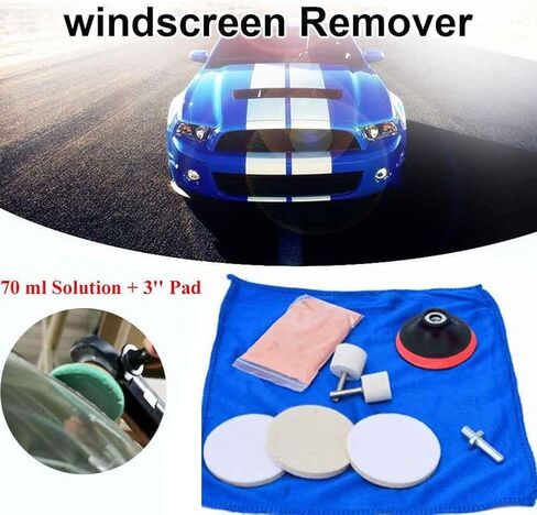 9pcs/Set Glass Polishing Kit,Deep Scratch Remover with Towel Car Polish Pad 70g Cerium Oxide Powder Felt Polishing Wheel Set for Windscreen and Glass in Saudi Arabia