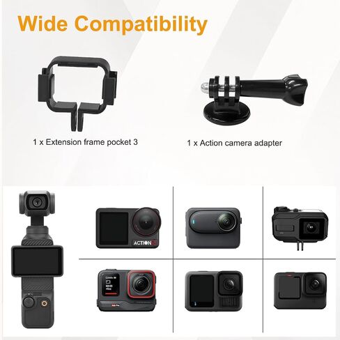 Osmo Pocket 3 Car Mount, Strong Magnetic Mount [Adhesive Metal Disk Included] Magnet Camera Mounts Used on Car, Railings, Refrigerators for DJI Osmo Pocket 3 2 Action 5 4 3 and GoPro in Kuwait