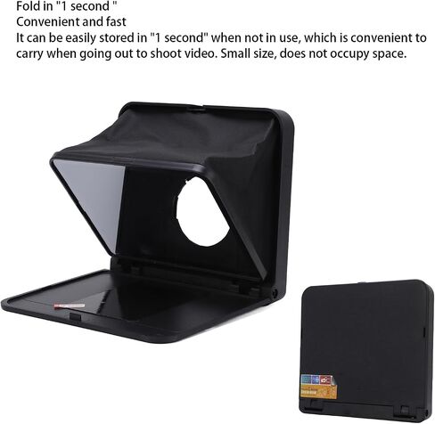 Mingzhe TC7 Foldable Portable Teleprompter, Compatible with Smartphone Tablet and Camera, with Remote Control and 8 Adapter Rings, for Video Recording, Live Streaming, O in Saudi Arabia