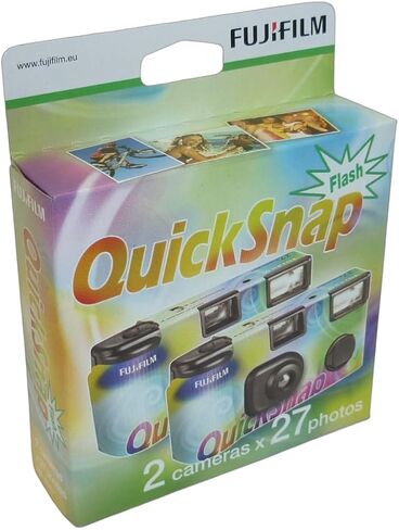 Fujifilm Quicksnap 400 Disposable Camera with Built-in Flash 54 exposures, Contains 2 x Cameras of 27 exposures Each in Saudi Arabia