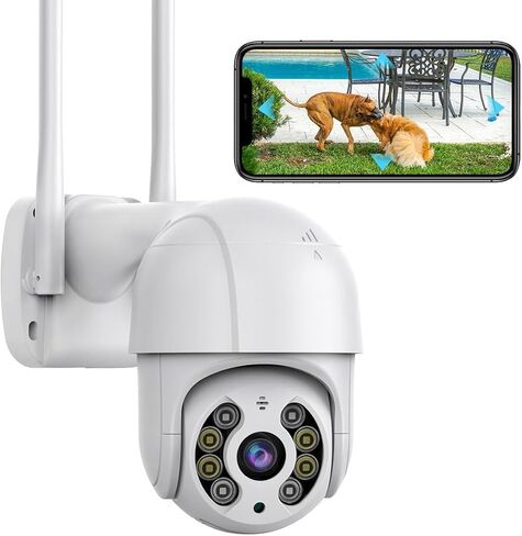 ICSEE WiFi Camera Security Wireless PTZ Waterproof Human Detection CCTV with Ethernet Port, Alexa Supported (Single Lens 3MP), White in Saudi Arabia