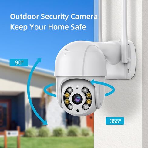 ICSEE WiFi Camera Security Wireless PTZ Waterproof Human Detection CCTV with Ethernet Port, Alexa Supported (Single Lens 3MP), White in Saudi Arabia