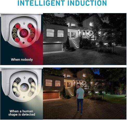 ICSEE WiFi Camera Security Wireless PTZ Waterproof Human Detection CCTV with Ethernet Port, Alexa Supported (Single Lens 3MP), White in Saudi Arabia