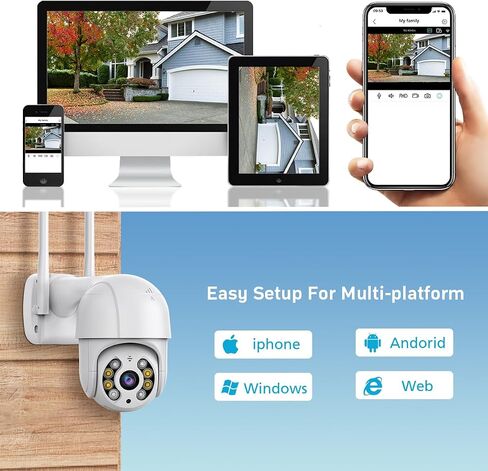 ICSEE WiFi Camera Security Wireless PTZ Waterproof Human Detection CCTV with Ethernet Port, Alexa Supported (Single Lens 3MP), White in Saudi Arabia