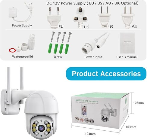 ICSEE WiFi Camera Security Wireless PTZ Waterproof Human Detection CCTV with Ethernet Port, Alexa Supported (Single Lens 3MP), White in Saudi Arabia