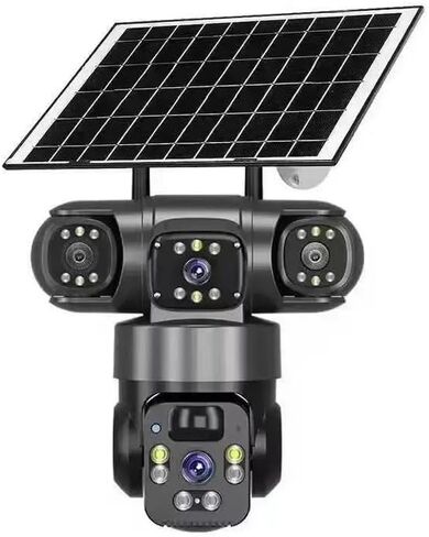 6K 9MP Outdoor Wi-Fi Security Solar Camera | 10x Zoom, 3 Lenses, 360° PTZ | IP66 Waterproof, Color Night Vision, Two-Way Audio, Motion Tracking for Home Yard Outdoor Surveillance in Saudi Arabia