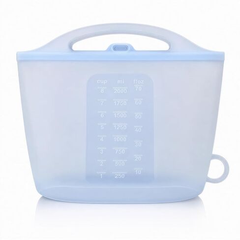 Portable Silicone Steam Sterilizer Bags for Travel, 70oz/2000ml Reusable Steaming Bags for Baby Bottles, Breast Pump Parts, Pacifiers, Teethers, and Other Baby Accessories, White, 1 Pack in Saudi Arabia