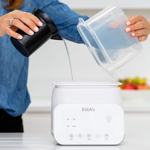 Bottle Warmer - Double Baby Bottle Warmer, Sanitizer, and Milk Defroster - Formula or Breastmilk Heater with Automatic Timer by EVLA’s (White) in Saudi Arabia