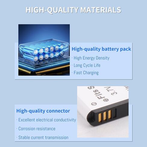 2 Pack BP-70A Replacent Battery with Charger for Samsung DV150F, ES65, ES70, ES80, MV800, PL120, PL170, PL20, PL200, PL80, SL50, SL600, SL605, SL630, ST65, ST66, ST76, ST80, ST90, ST95 in Kuwait