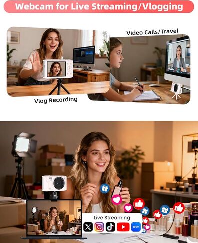 5K Digital Camera for Photography 2 Batteries 32GB Card Pink | 72MP Autofocus WiFi Vlogging Camera for YouTube Video with 16X Digital Zoom,Protable Compact Camera for Teenagers,Flash, in Saudi Arabia
