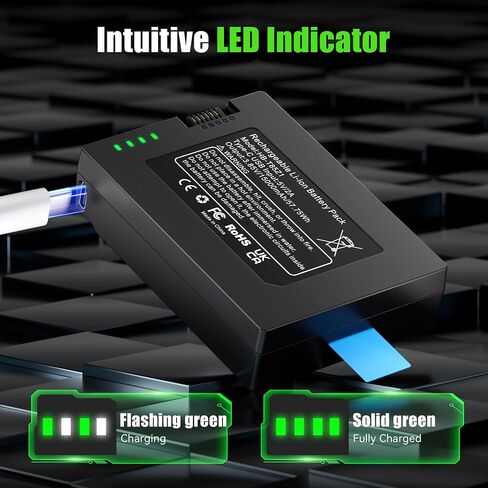 Lesaps 1-Pack Replacement Battery for eufy FamiLock S3, FamiLock S3 MAX | 15000mAh 3.85V Rechargeable eufy Doorbell Camera Battery with USB‑C Direct Charging, LED Indicator, Long‑Lasting Power in Kuwait