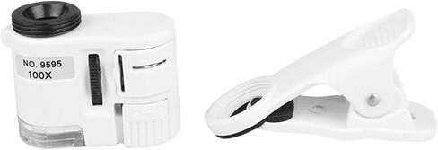 Phone Microscope with LED Light Clip-on Portable Magnifier Lens for Education, Currency & Jewelry in Kuwait