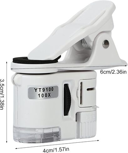 Phone Microscope with LED Light Clip-on Portable Magnifier Lens for Education, Currency & Jewelry in Kuwait