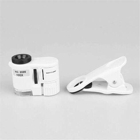 Phone Microscope with LED Light Clip-on Portable Magnifier Lens for Education, Currency & Jewelry in Kuwait