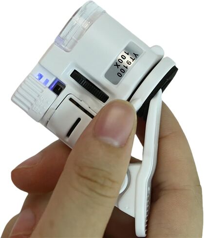 Phone Microscope with LED Light Clip-on Portable Magnifier Lens for Education, Currency & Jewelry in Kuwait