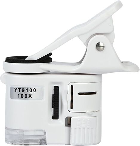 Phone Microscope with LED Light Clip-on Portable Magnifier Lens for Education, Currency & Jewelry in Kuwait