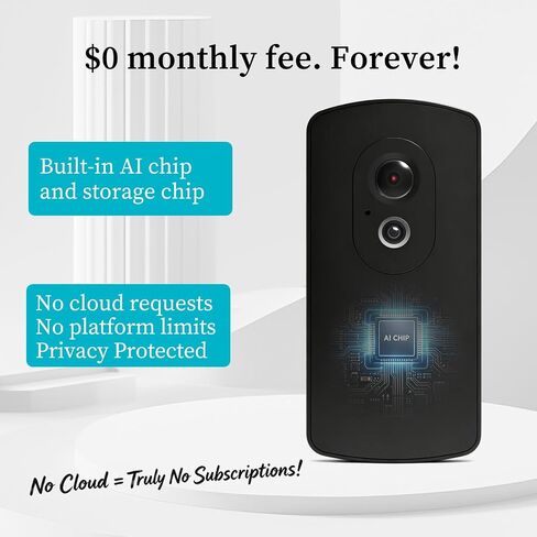 No Subscription Wireless Security Camera, AA Battery Powered,Outdoor & Door | Built-in SD Card,WiFi, High Privacy, No Cloud,-4°F Rated, Long Battery Life, No Drill, Simple,Small Home Video Surveillance in Saudi Arabia