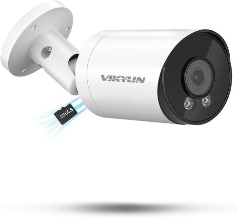 VIKYLIN 4K 8MP Starlight PoE IP Camera Outdoor, 8MP Bullet PoE Camera with AI Human Vehicle Detection, 2.8mm Lens, Built-in Mic, MicroSD 256GB, WDR, IP67, Blue Iris, NDAA Compliant in Saudi Arabia