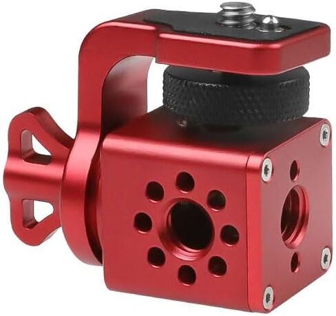 Alvins Camera Monitor Mount with 3/8" 1/4" Screw 360-degree Rotatable Tiltable Panoramic Bracket for Camera Monitor Gimbal Tripod, Adjustable Mount for Photography, Videography, Vlogging, Red in Saudi Arabia