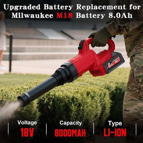 2Pack 8.0Ah Replacement for Milwaukee M18 Battery 18 Volt Battery 18V Compatible with 48-11-1810 48-11-1820 48-11-1840 48-11-1850 48-11-1828 48-11-1860 Cordless Power Tools in Saudi Arabia