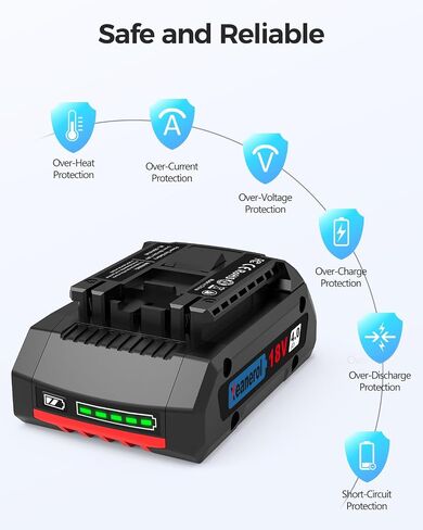 بطارية 4.0 أمبير بديلة لبوش 18 فولت، بطارية ليثيوم أيون متوافقة مع بوش 18 فولت BAT609 BAT618 BAT619G BAT610G BAT612 GBA18V40 GBA18V60 GBA18V80 أدوات كهربائية لاسلكية in Kuwait