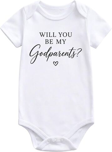 Will You Be My Godparents Baby Bodysuit - Cotton Proposal Outfit Godmother Godfather Announcement in Kuwait